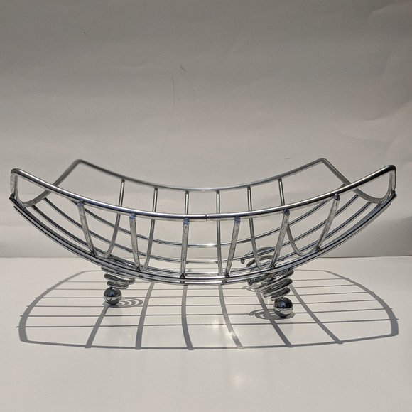 Fruit Bread Bowl Basket Basket Other - Silver Metal Décor Tabletop Fruit Bowl Bread Basket